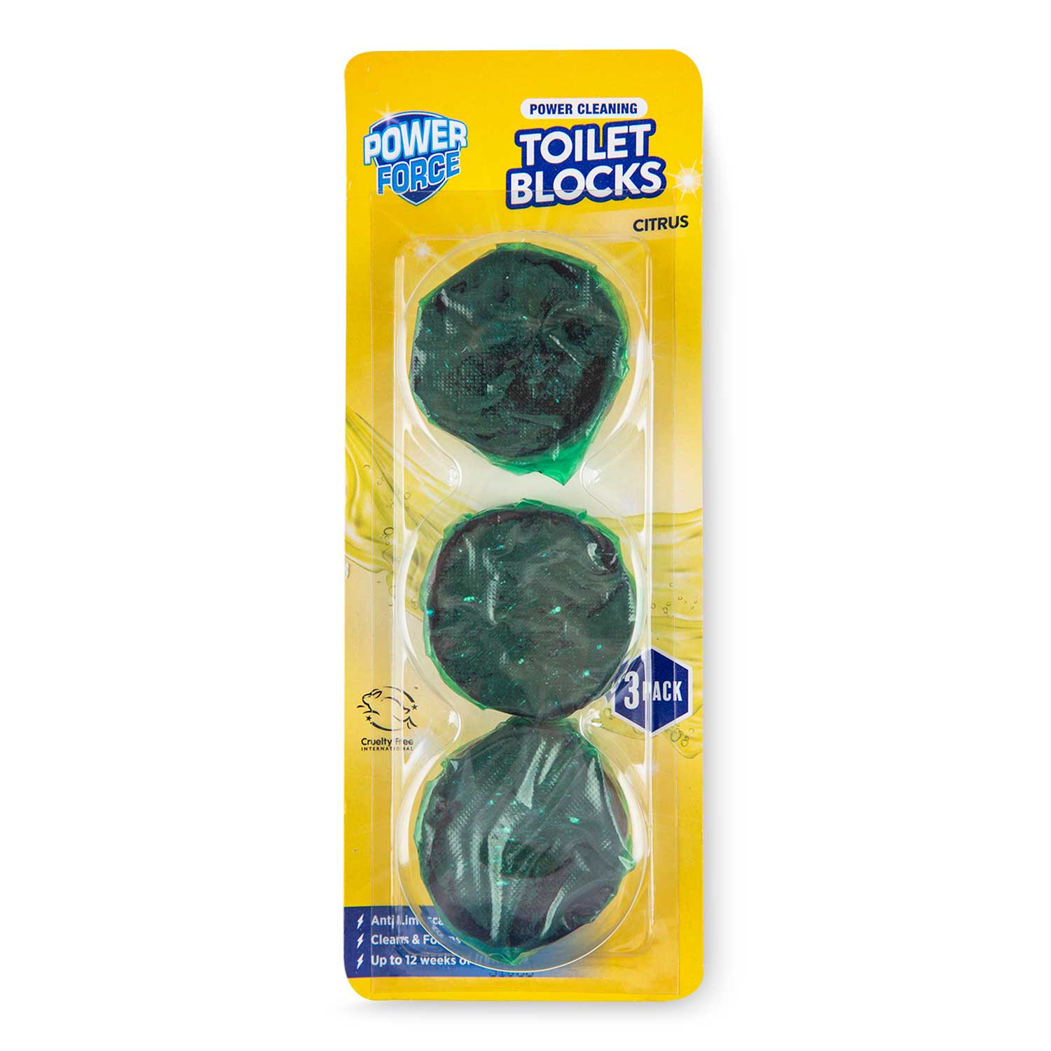 Powerforce Toilet Block - Citrus 3 Pack