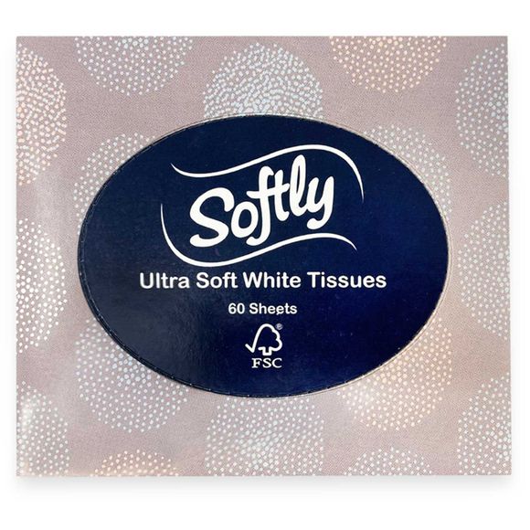 Softly Cosmetic Tissue Cube 60 Sheets 1 Pack