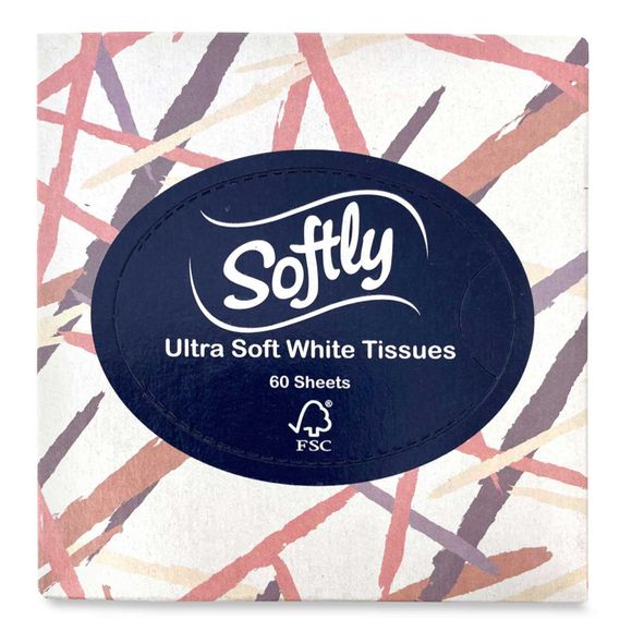 Softly Cosmetic Tissue Cube 60 Sheets 1 Pack