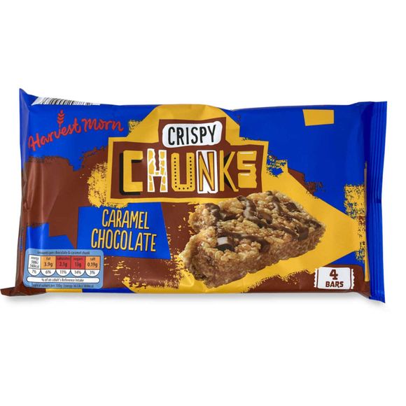 Harvest Morn Caramel & Chocolate Crispy Chunks Cereal Bar 144g