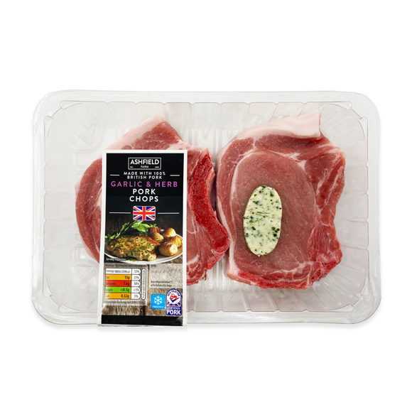 Ashfield Farm Garlic & Herb Pork Chops 480g