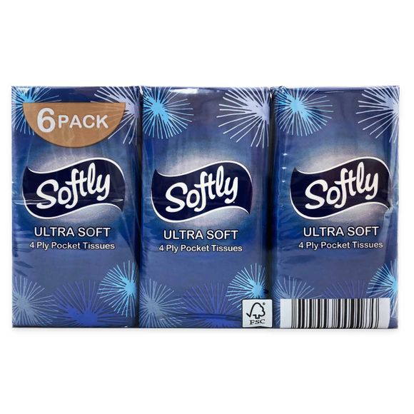 Softly Pocket Tissues 6 Pack