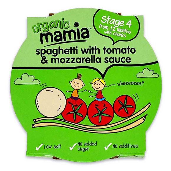 Mamia Organic Stage 4 Spaghetti With Tomato & Mozzarella Sauce 230g