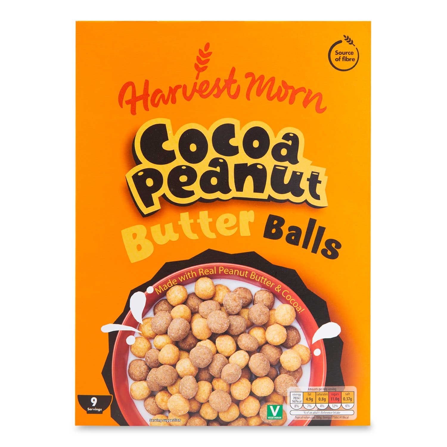 Harvest Morn Cocoa Peanut Butter Balls Cereal 375g