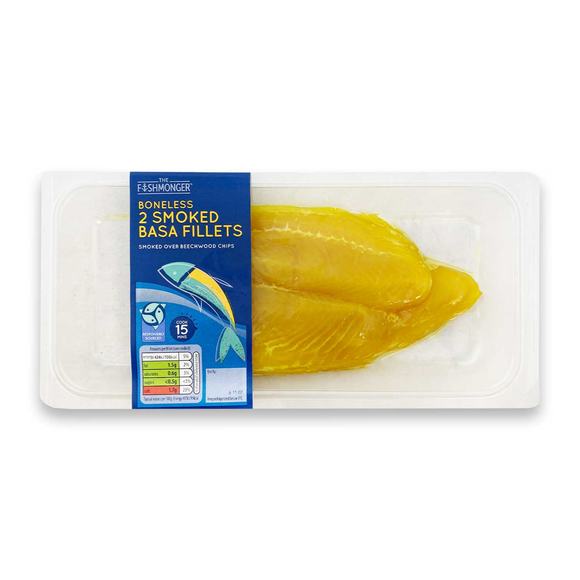 The Fishmonger 2 Boneless Smoked Basa Fillets 250g