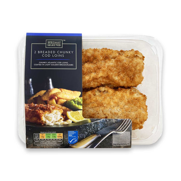 Specially Selected 2 Breaded Chunky Cod Loins 350g