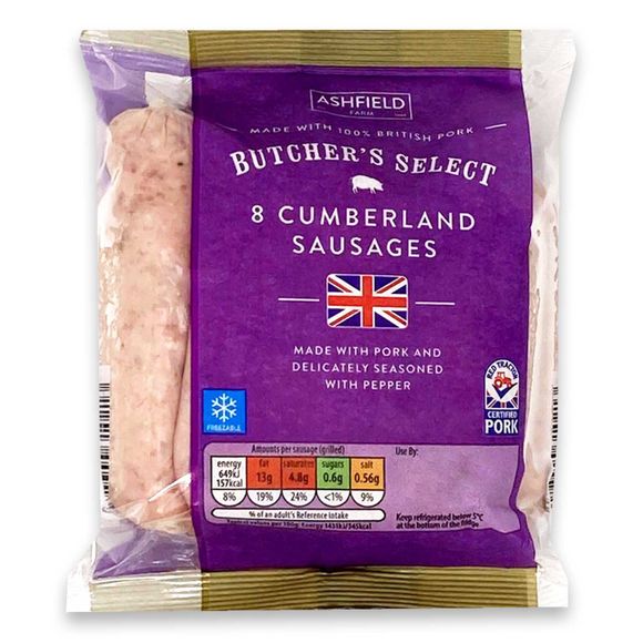 Butcher's Select British Cumberland Sausages 454g/8 Pack