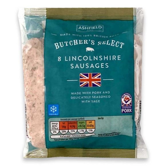 Butcher's Select British Lincolnshire Sausages 454g/8 Pack