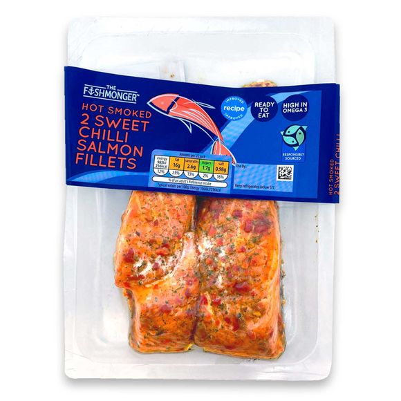 The Fishmonger 2 Sweet Chilli Smoked Salmon Fillets 185g