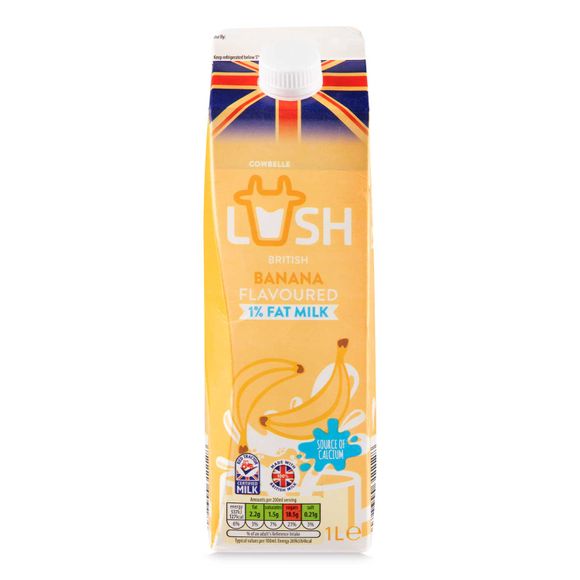 Cowbelle Lush British Banana Flavoured 1% Fat Milk 1l