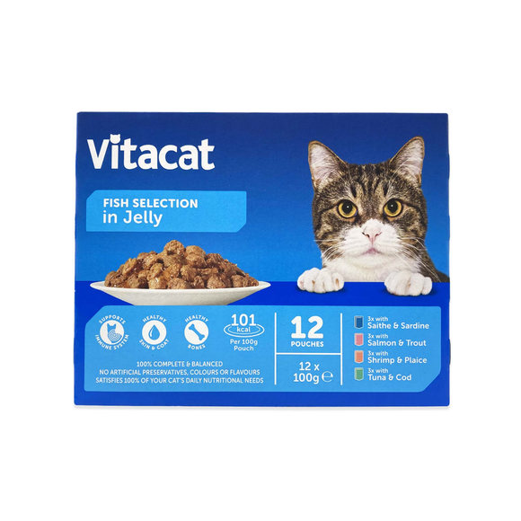 Vitacat Fish Selection In Jelly 12 Pack