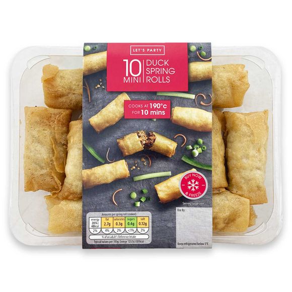 Let's Party 10 Mini Duck Spring Rolls 200g