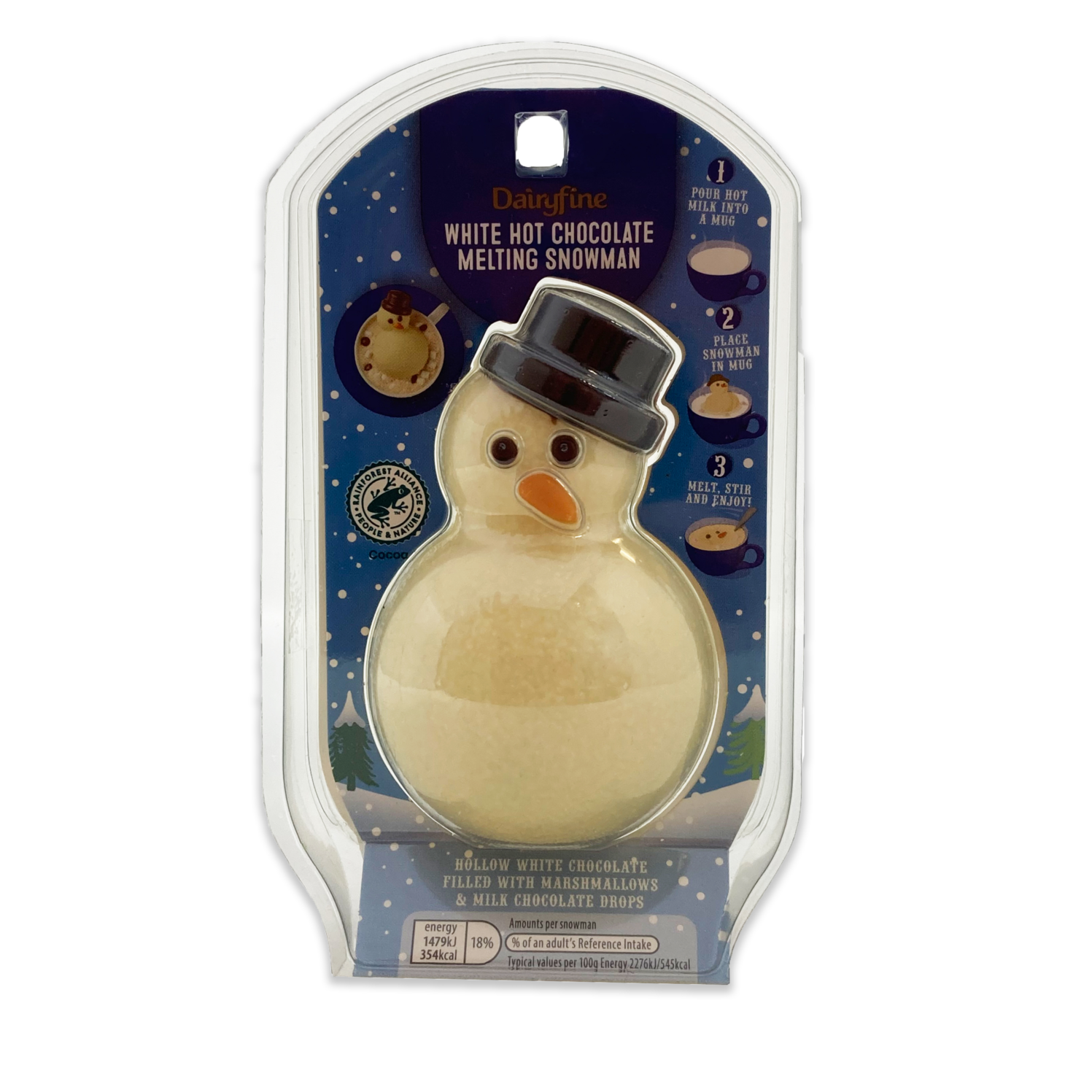 Dairyfine White Hot Chocolate Melting Snowman 65g