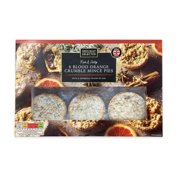 Specially Selected Blood Orange Crumble Mince Pies 6 Pack