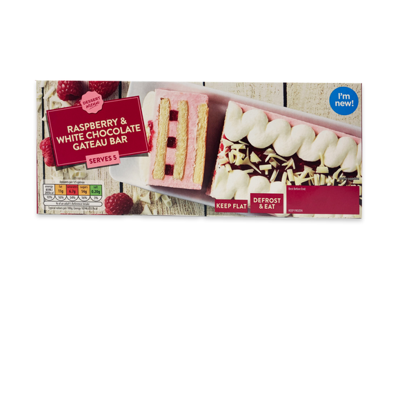 Dessert Menu Raspberry & White Chocolate Gateau Bar 400g