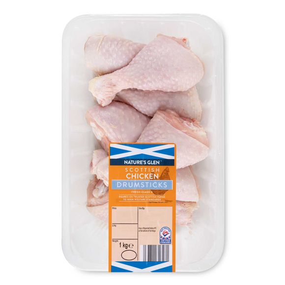 Nature's Glen Scottish Chicken Drumsticks Fresh Class A 1kg