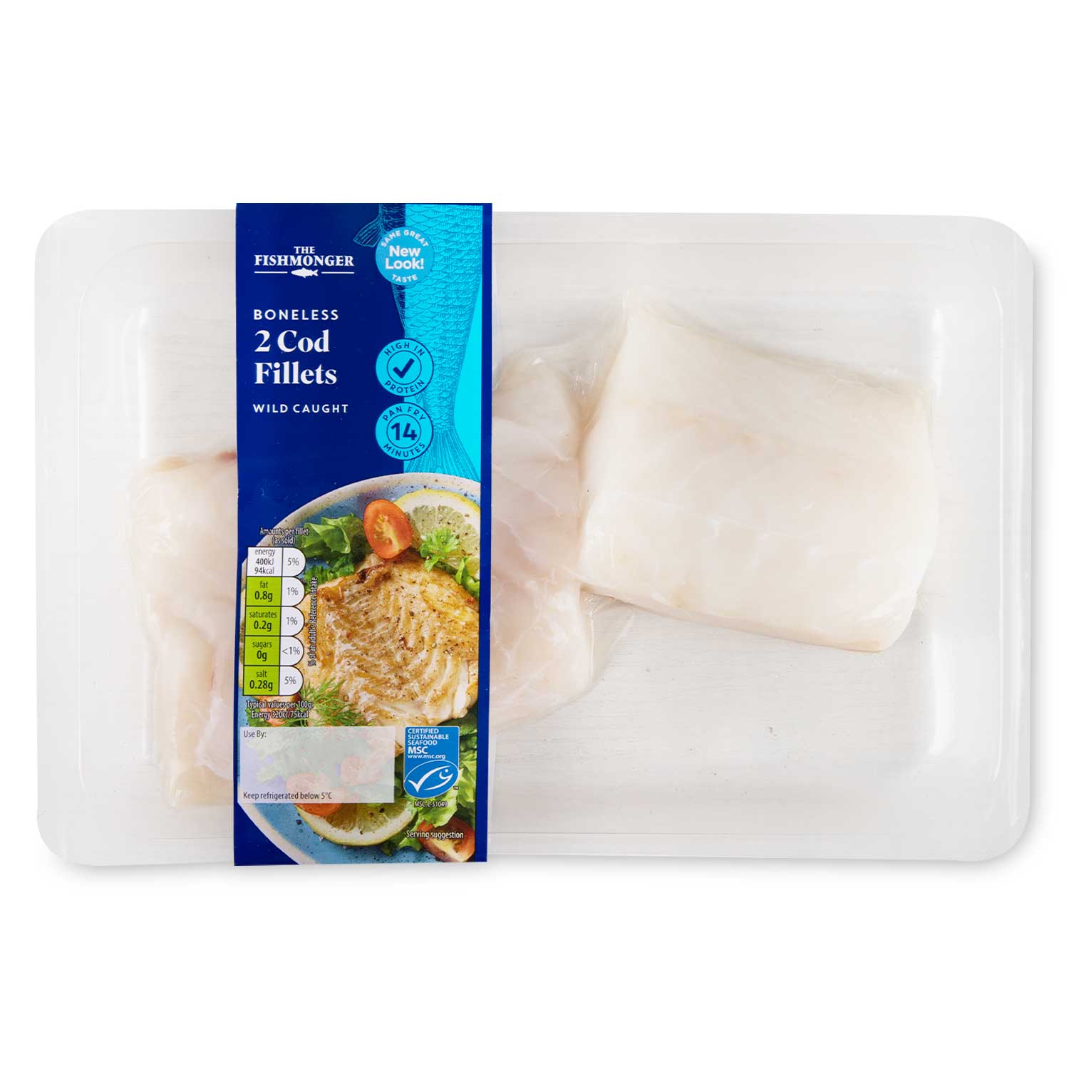 The Fishmonger Boneless Cod Fillets 250g/2 Pack