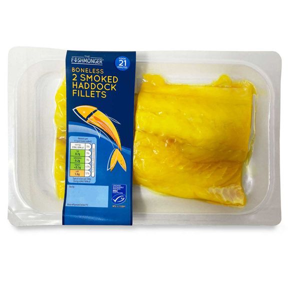 The Fishmonger 2 Boneless Smoked Haddock Fillets 250g