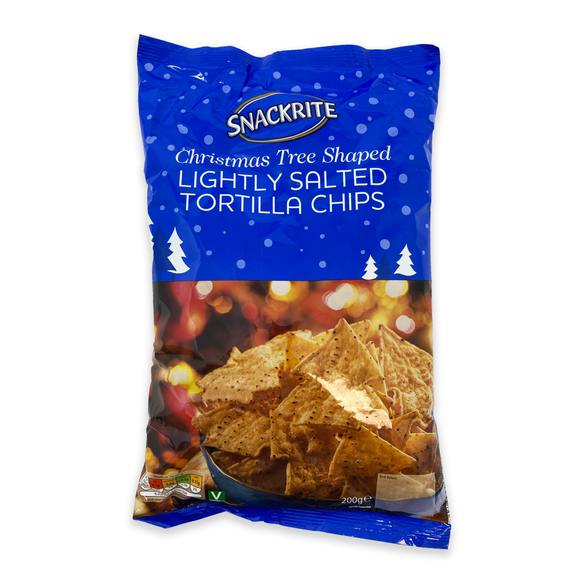 Snackrite Christmas Tree Shaped Lightly Salted Tortilla Chips 200g