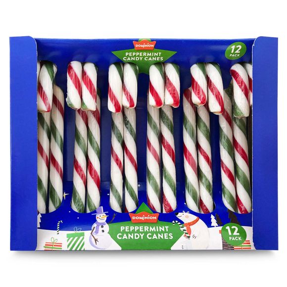 Dominion 12 Peppermint Candy Canes 144g