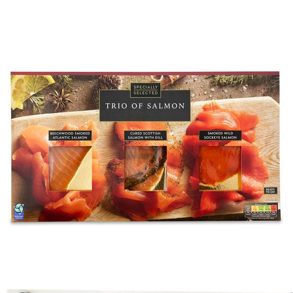 Specially Selected Trio Of Smoked Salmon 180g