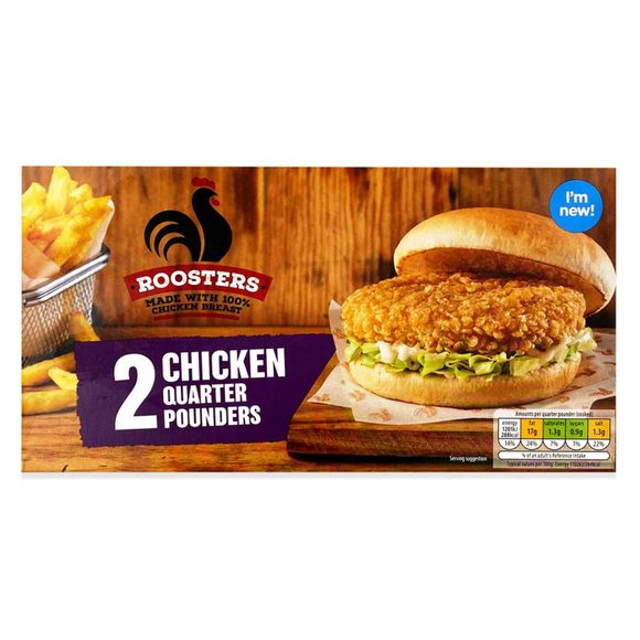 Roosters Chicken Quarter Pounders 227g/2 Pack