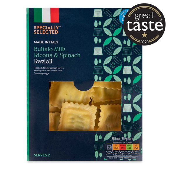 Specially Selected Buffalo Milk Ricotta & Spinach Ravioli 250g