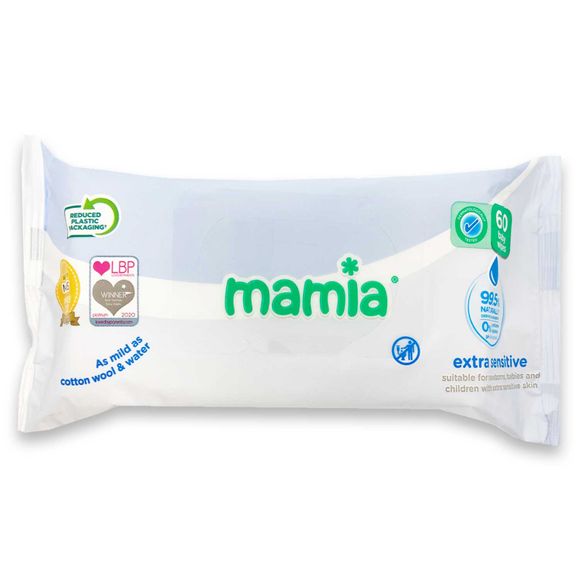 Mamia Extra Sensitive Baby Wipes 60 Pack