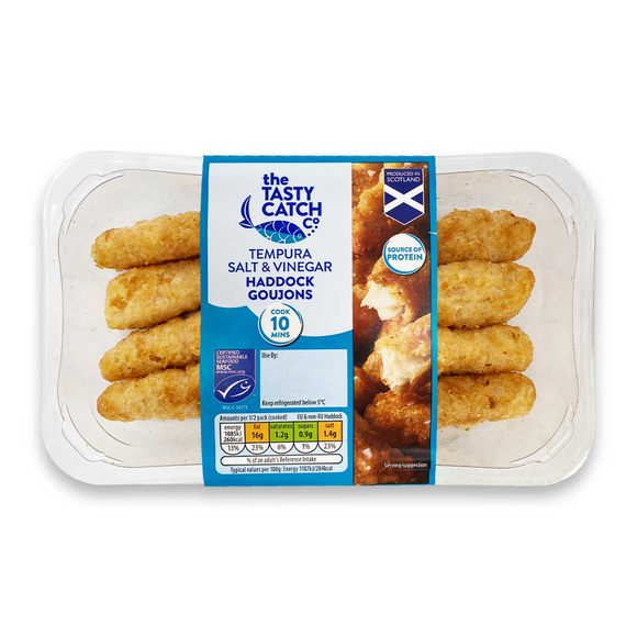 The Fishmonger Salt & Vinegar Tempura Haddock Goujons 200g