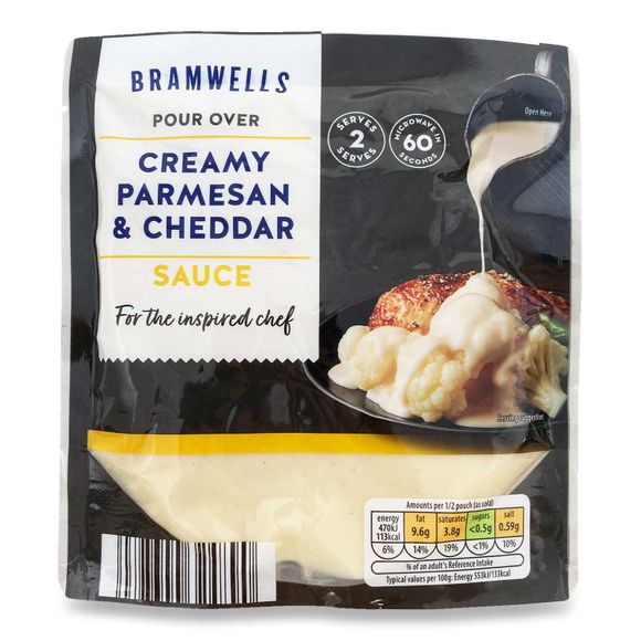 Bramwells Pour Over Creamy Parmesan & Cheddar Sauce 170g