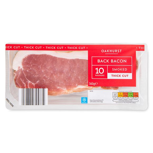 Oakhurst Smoked Back Bacon Rashers 360g/10 Pack