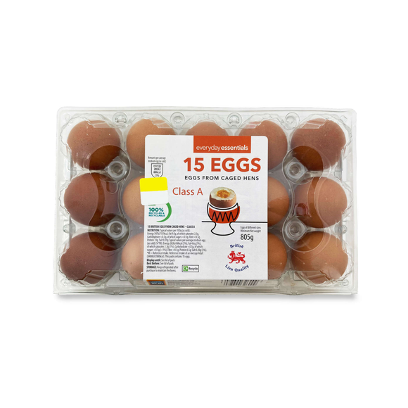 Everyday Essentials Mixed Weight British Eggs 15 Pack