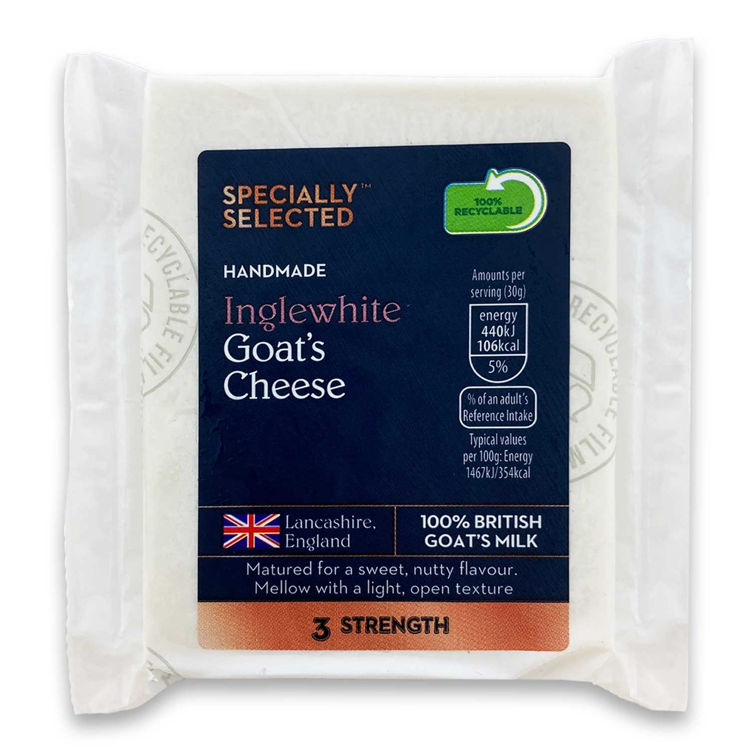 Specially Selected Sweet & Mellow Inglewhite Goat's Cheese 160g