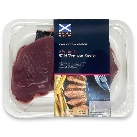 Specially Selected 2 Scottish Wild Venison Steaks 250g