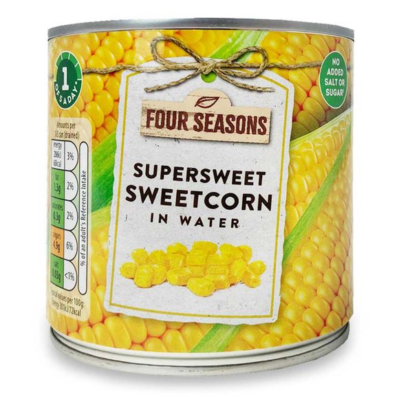 Four Seasons Supersweet Sweetcorn In Water 340g (285g Drained)