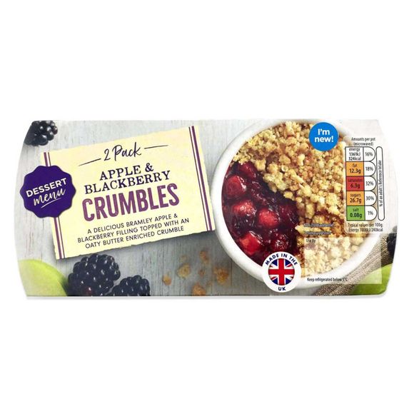 Dessert Menu 2 Pack Apple & Blackberry Crumbles 270g