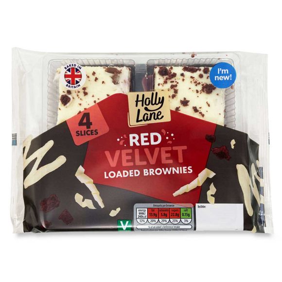 Holly Lane Red Velvet Loaded Brownies 4 Pack