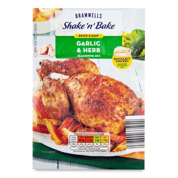 Bramwells Shake 'N' Bake Garlic & Herb Seasoning Mix 32g