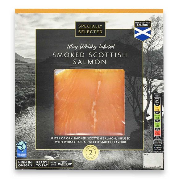 Specially Selected Islay Whisky Infused Smoked Scottish Salmon 100g