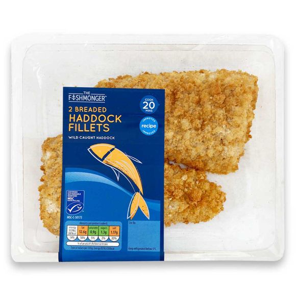 The Fishmonger Breaded Haddock Fillets 300g/2 Pack
