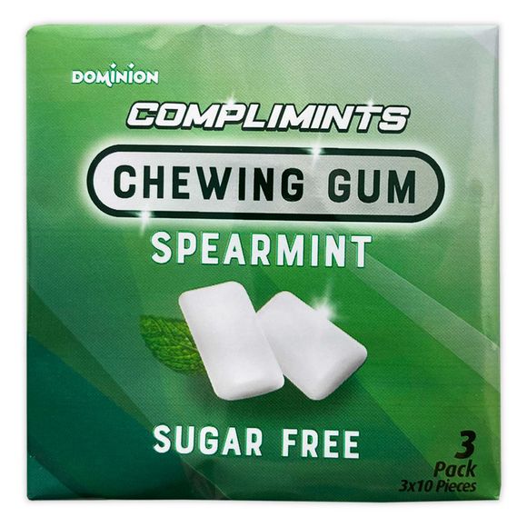 Dominion Spearmint Chewing Gum 3x10 Pieces