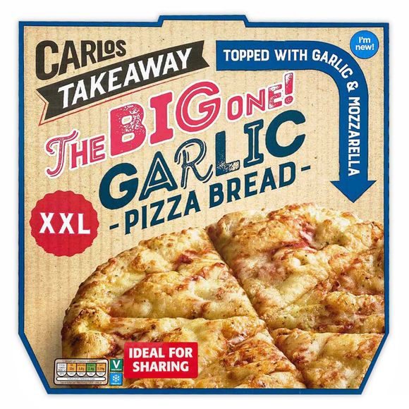 Carlos Takeaway The Big One Garlic Pizza Bread 500g