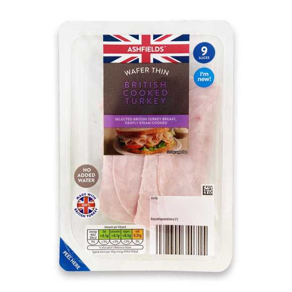 Ashfields Wafer Thin Cooked British Turkey 120g