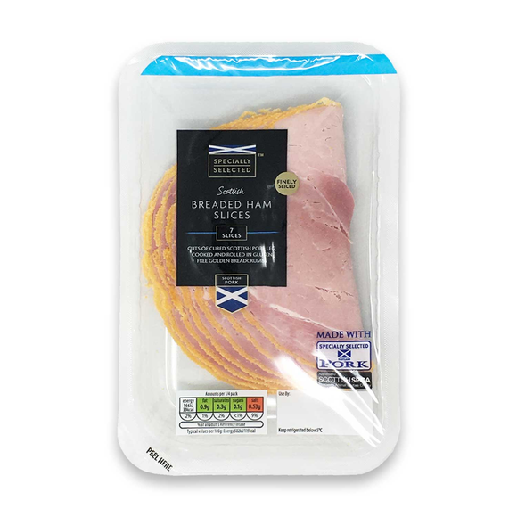 Specially Selected Scottish Breaded Ham Slices 130g