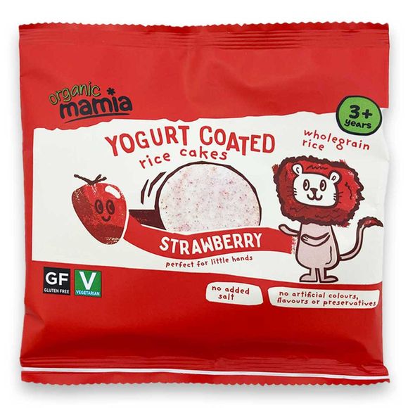 Organic Mamia Mini Strawberry Yogurt Coated Rice Cakes 21g