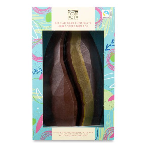 Moser Roth Belgian Dark Chocolate And Coffee Duo Egg 275g