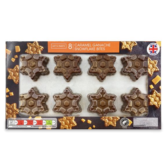 Let's Party 8 Caramel Ganache Snowflake Bites. 200g