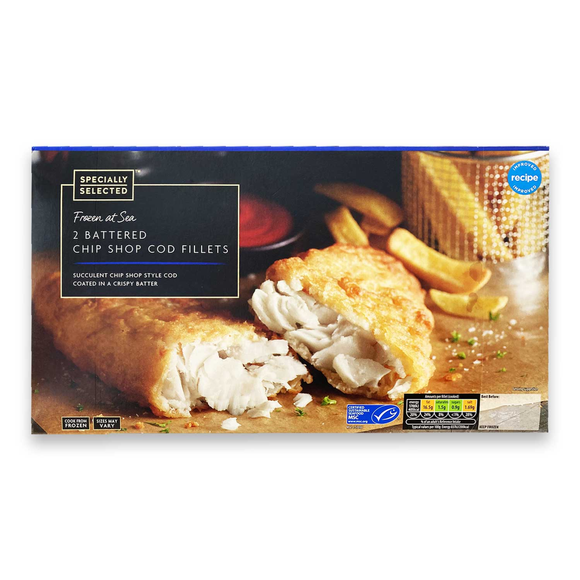 Specially Selected 2 Battered Chip Shop Cod Fillets 460g