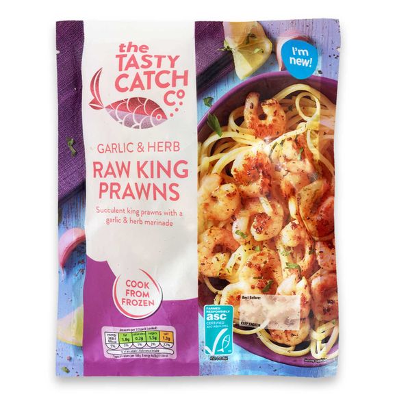 The Tasty Catch Co. Garlic & Herb Raw King Prawns 200g