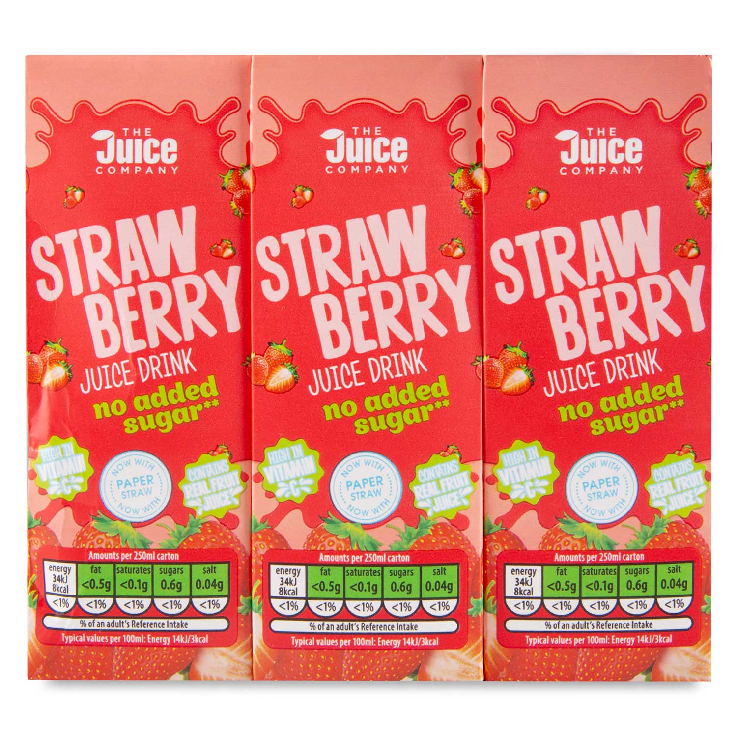 The Juice Company Strawberry Juice Drink 3x250ml